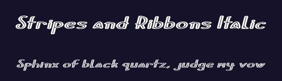 Stripes and Ribbons Italic by Joseph Dawson — Display Font — thumbnail 2