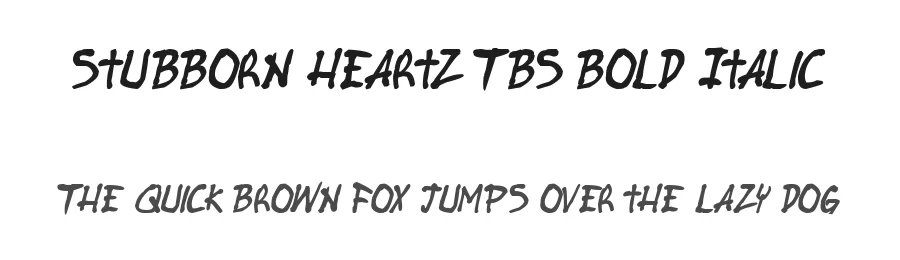 Stubborn Heartz TBS Bold Italic by Andeh Pinkard — Display Font