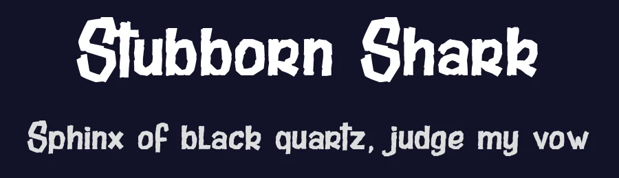 Stubborn Shark by dcoxy Medina Gregory — Display Font — thumbnail 2