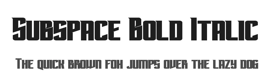 Subspace Bold Italic by Neale Davidson — Display Font