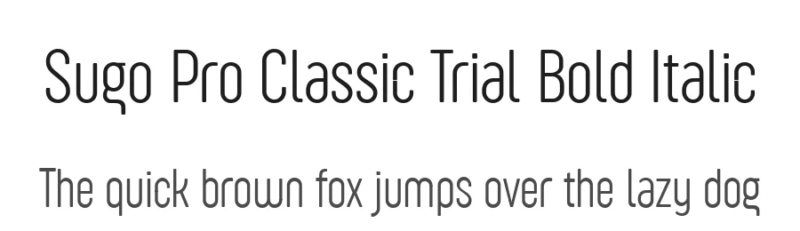 Sugo Pro Classic Trial Bold Italic by Cosimo Lorenzo Pancini — Display Font