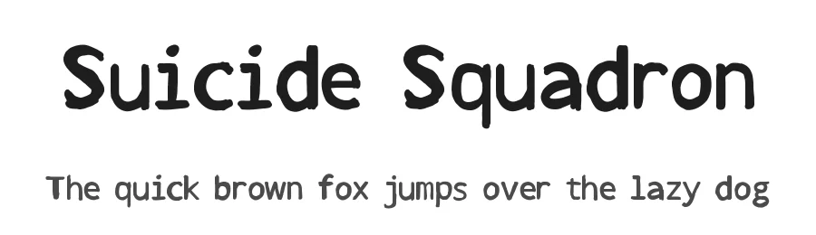 Suicide Squadron by heaven — Display Font