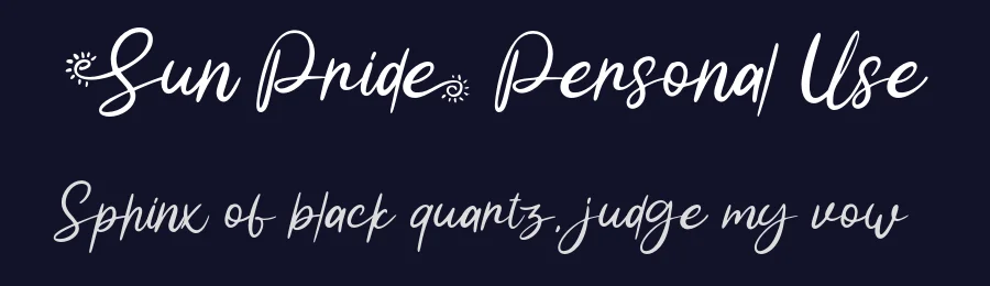 Sun Pride Personal Use by Fadli Ramadhan Iskandar — Script Font — thumbnail 2