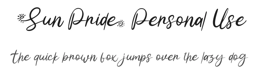 Sun Pride Personal Use by Fadli Ramadhan Iskandar — Script Font