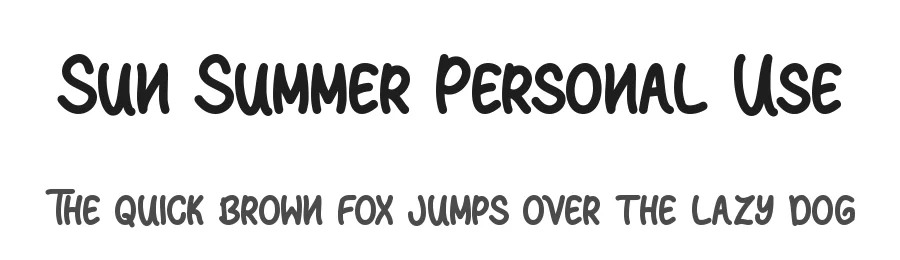 Sun Summer Personal Use by Alif Ryan Zulfikar — Display Font