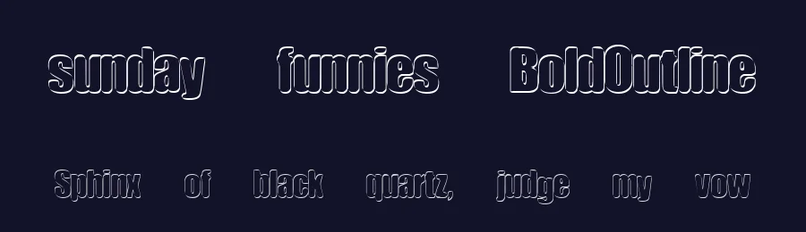 sunday funnies BoldOutline — Display Font — thumbnail 2