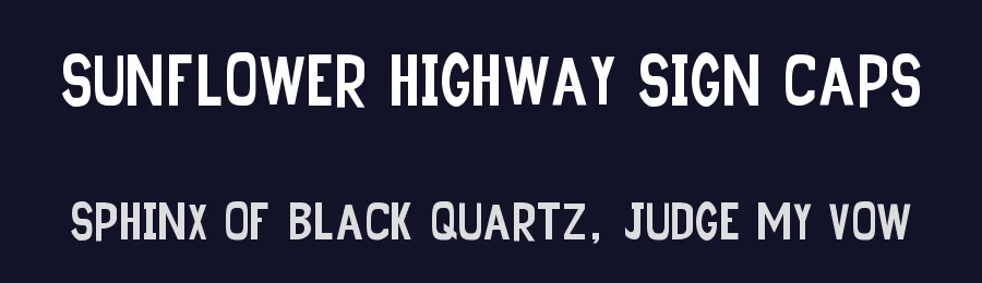 Sunflower Highway Sign Caps — Display Font — thumbnail 2