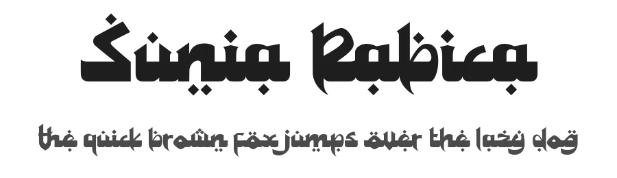 Sunia Rabica by joko setiono β Sans Font