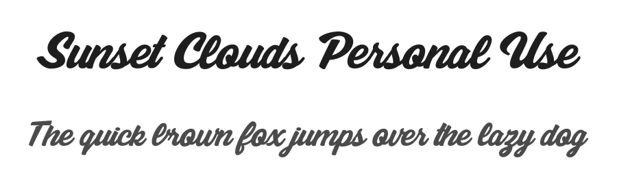 Sunset Clouds Personal Use by Billy Argel — Display Font