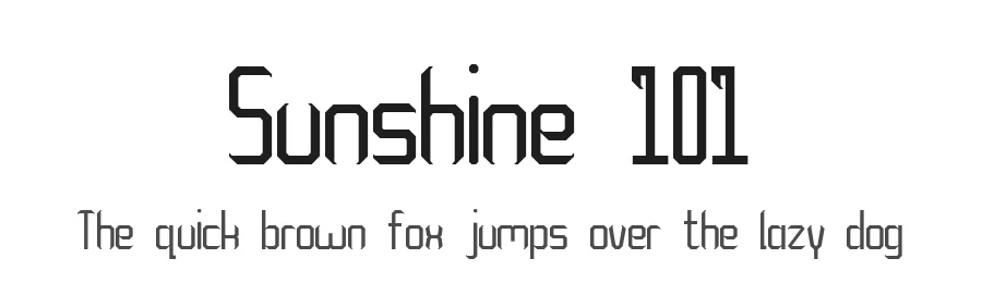 Sunshine 101 by Font designed for Fonts101.com Exclusively — Display Font