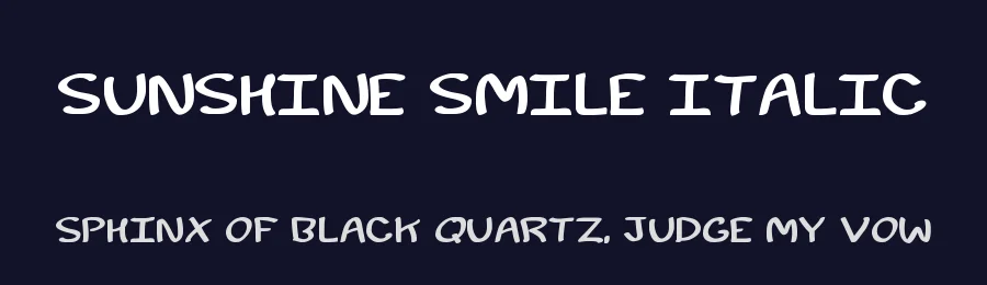 Sunshine Smile Italic by Joseph Dawson — Script Font — thumbnail 2