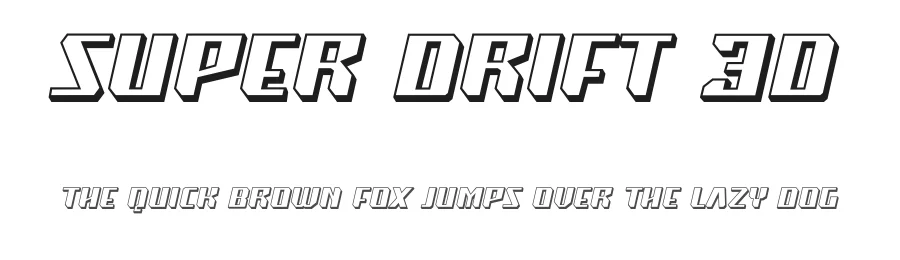 Super Drift 3D — Display Font