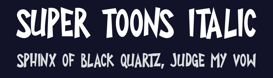 Super Toons Italic — Display Font — thumbnail 2