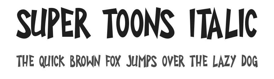 Super Toons Italic — Display Font