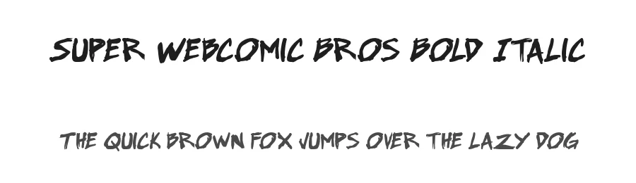 Super Webcomic Bros Bold Italic by Andeh Pinkard — Display Font