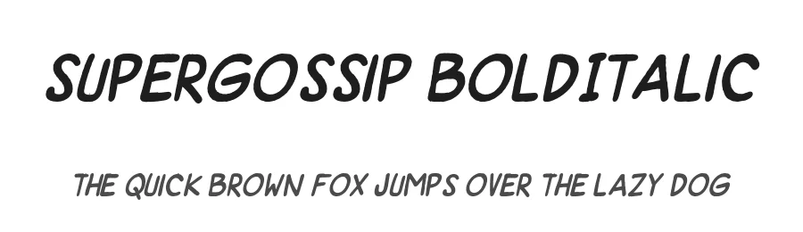 SuperGossip BoldItalic — Display Font