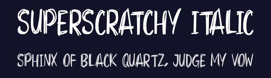 Superscratchy Italic — Display Font — thumbnail 2