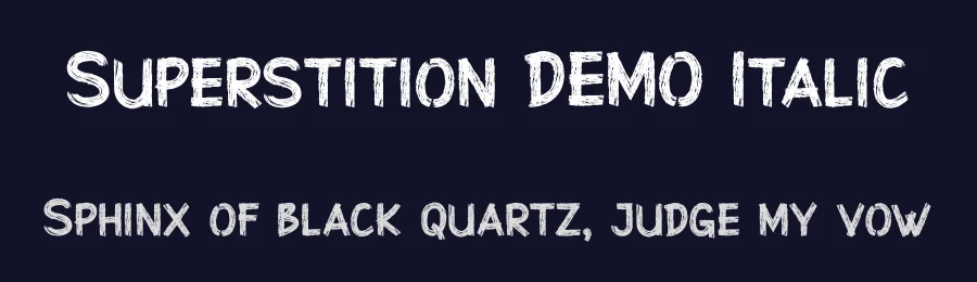 Superstition DEMO Italic by Galih Sulistya  Aji — Display Font — thumbnail 2
