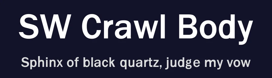 SW Crawl Body by Matt Pfingsten — Display Font — thumbnail 2