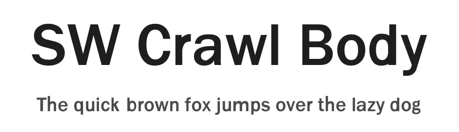 SW Crawl Body by Matt Pfingsten — Display Font