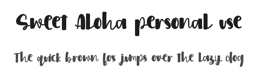 Sweet Aloha personal use by Stefani Letter — Display Font