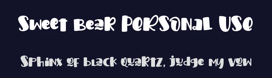 Sweet Bear PERSONAL USE by Home Work Studio — Display Font — thumbnail 2
