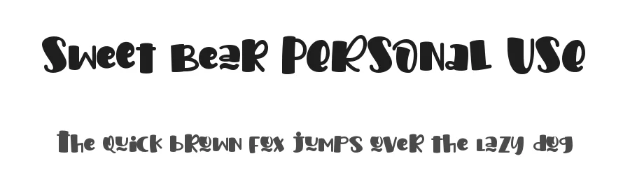 Sweet Bear PERSONAL USE by Home Work Studio — Display Font
