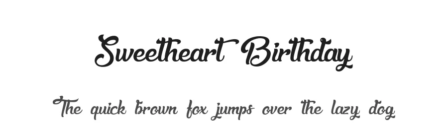 Sweetheart Birthday by Cataleya Butcher — Display Font