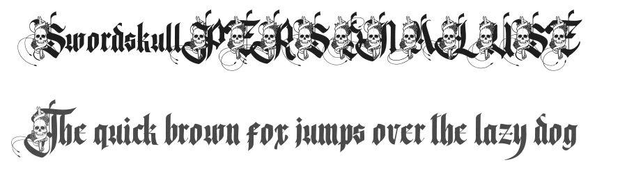 Swordskull PERSONAL USE by Billy Argel — Display Font