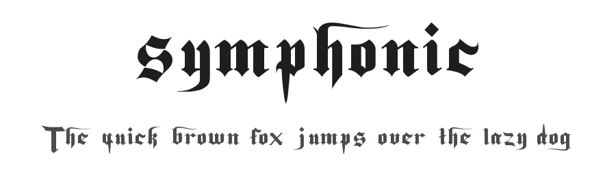symphonic β Display Font