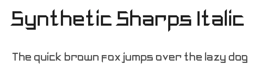 Synthetic Sharps Italic by Darrell Flood — Display Font