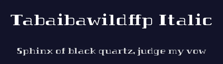 Tabaibawildffp Italic by deFharo — Display Font — thumbnail 2