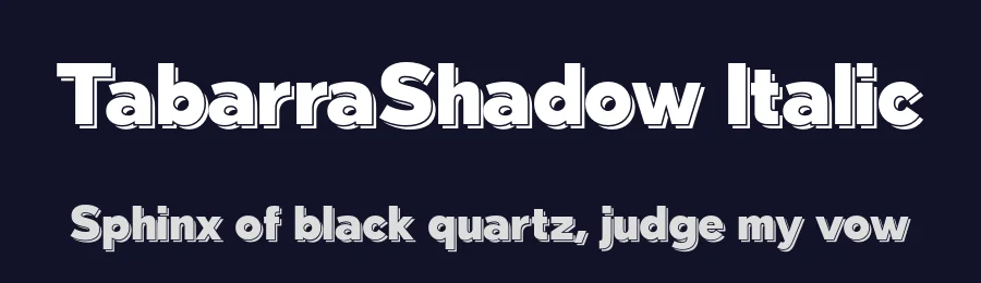TabarraShadow Italic by deFharo — Display Font — thumbnail 2