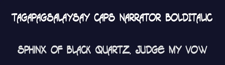 Tagapagsalaysay Caps Narrator BoldItalic — Display Font — thumbnail 2
