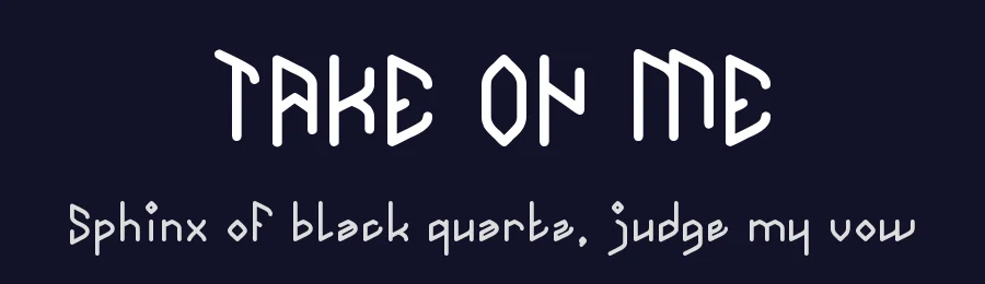 TAKE ON ME by http://www.dafont.com/wino-s-kadir.d2209 — Display Font — thumbnail 2