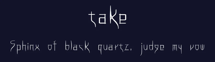 take — Display Font — thumbnail 2