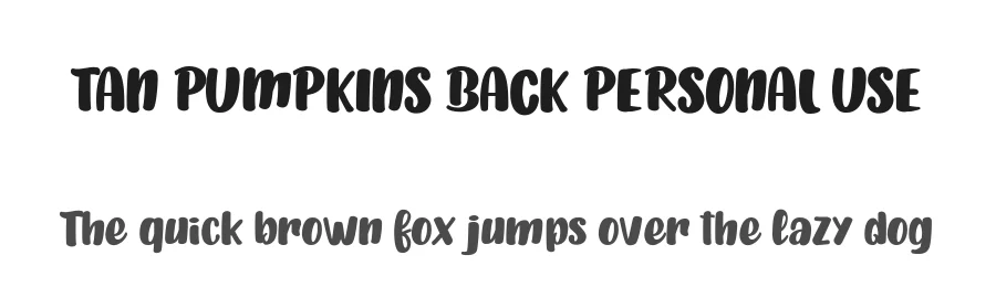 TAN PUMPKINS BACK PERSONAL USE by Billy Argel — Display Font