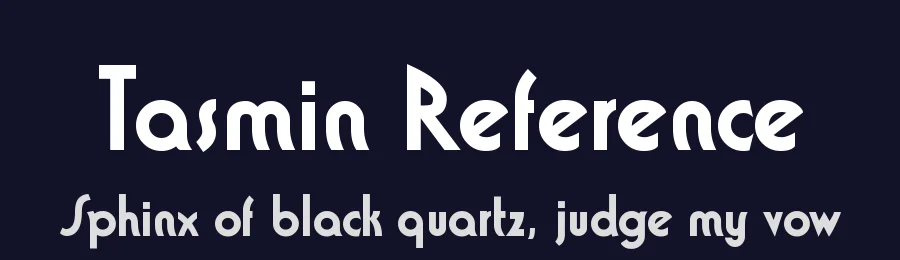 Tasmin Reference by David L. Crosby — Display Font — thumbnail 2