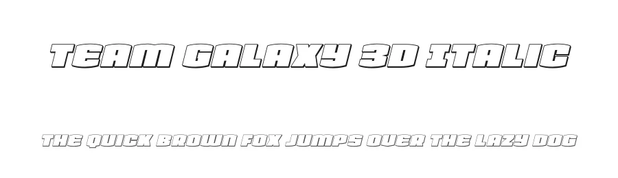 Team Galaxy 3D Italic by Daniel Zadorozny — Display Font
