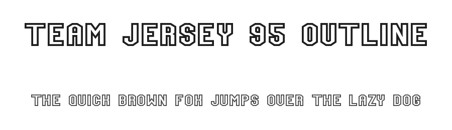 Team Jersey 95 Outline by Out of Step Font Company — Display Font