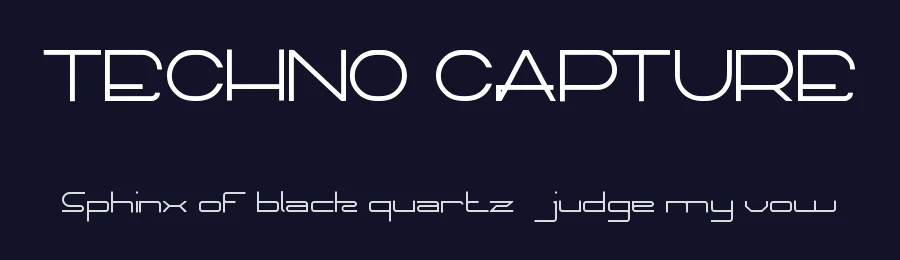TECHNO CAPTURE by http://www.dafont.com/wino-s-kadir.d2209 — Display Font — thumbnail 2
