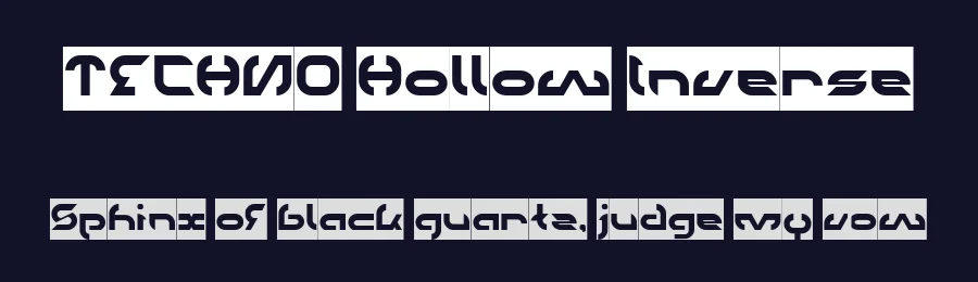 TECHNO Hollow Inverse by http://www.dafont.com/wino-s-kadir.d2209 — Display Font — thumbnail 2