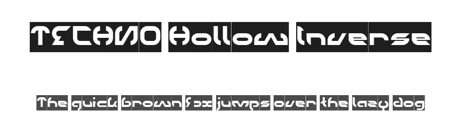 TECHNO Hollow Inverse by http://www.dafont.com/wino-s-kadir.d2209 — Display Font