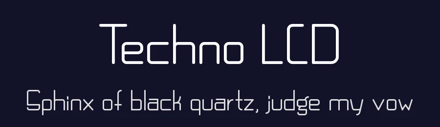 Techno LCD by Ishtiaq Ali — Display Font — thumbnail 2