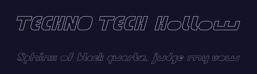 TECHNO TECH Hollow by http://www.dafont.com/wino-s-kadir.d2209 — Display Font — thumbnail 2