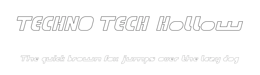 TECHNO TECH Hollow by http://www.dafont.com/wino-s-kadir.d2209 — Display Font