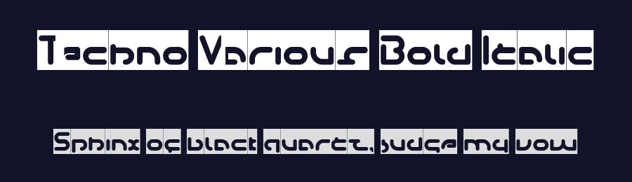 Techno Various Bold Italic by http://www.dafont.com/wino-s-kadir.d2209 — Display Font — thumbnail 2