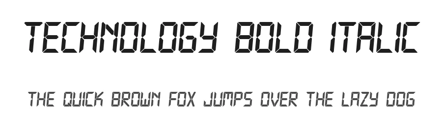 Technology Bold Italic by Vladimir Nikolic — Display Font