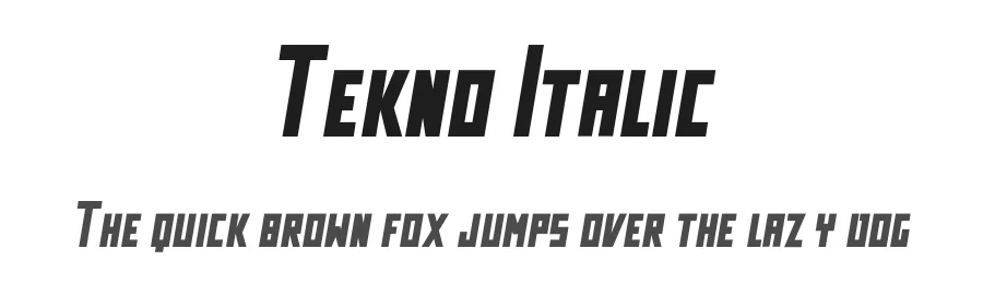 Tekno Italic by Corey Mitchell — Display Font