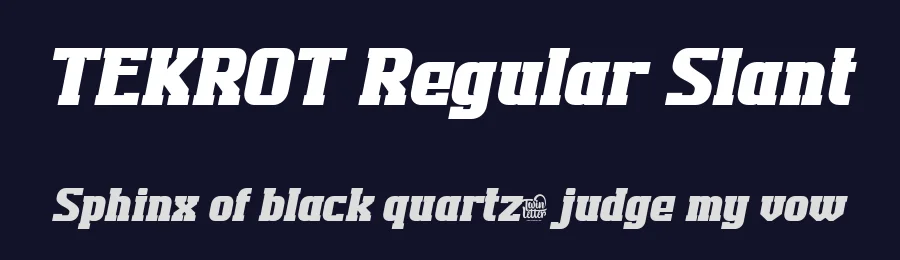 TEKROT Regular Slant by Ojak — Display Font — thumbnail 2